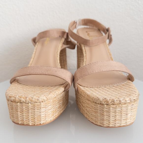 Lulus Raffia Platform Strappy Sandals Size 10 - Picture 3 of 7